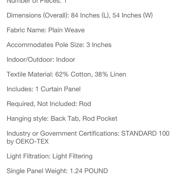 HEARTH&HAND find stripe courtain gray/sour cream 84 inch - Picture 8 of 9